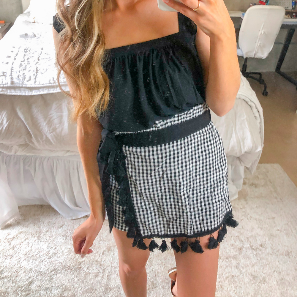 Black and White Tassle Skort